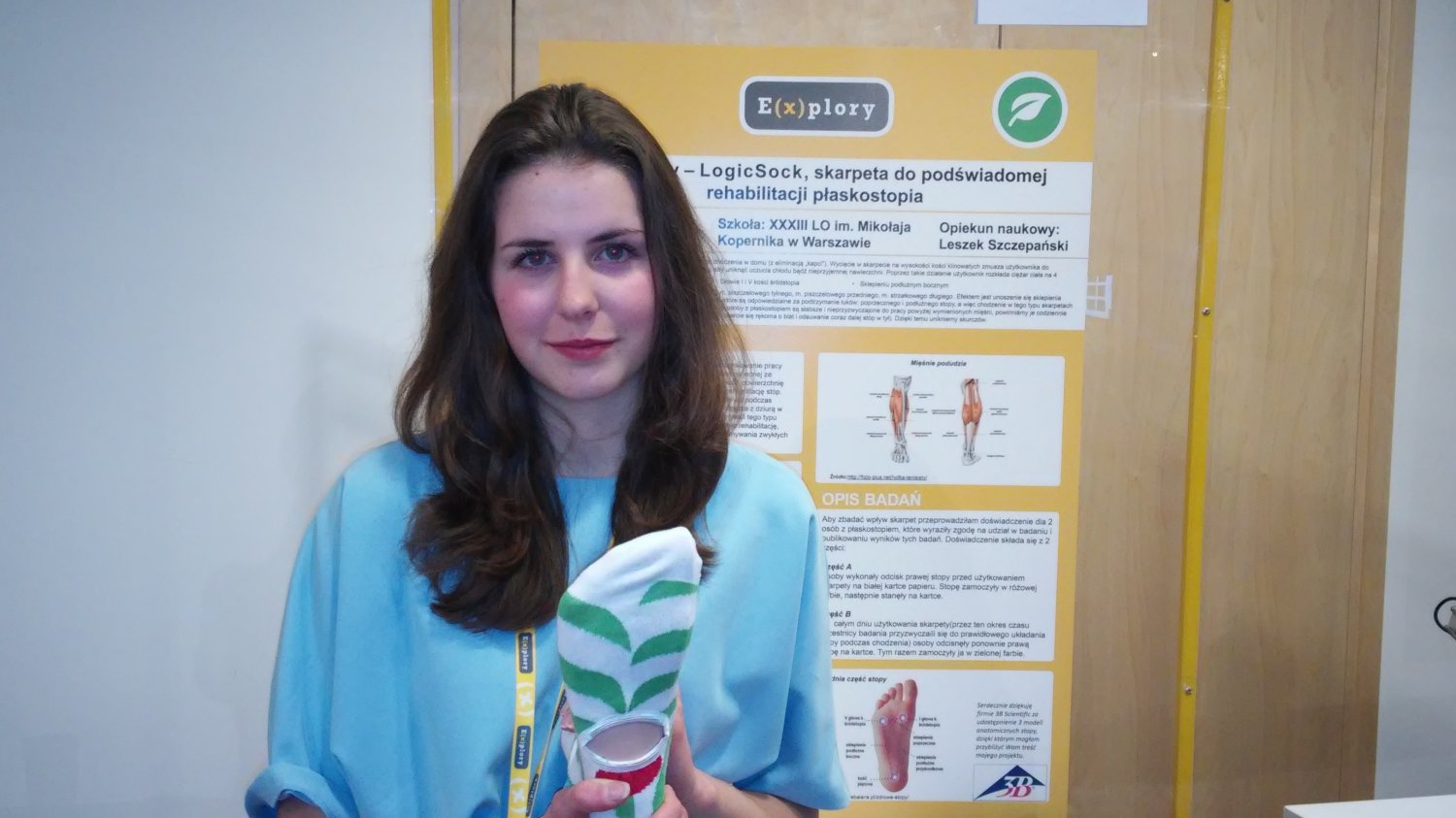 Natalia Szczepańska prezentuje swój wynalazek - LogicSock