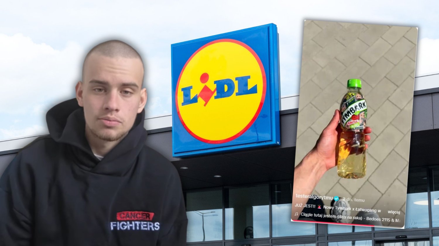Lidl wprowadza napój Łatwoganga i Tymbarku: Cały zysk idzie na fundację. Łatwogang, logo sklepu Lidl.
