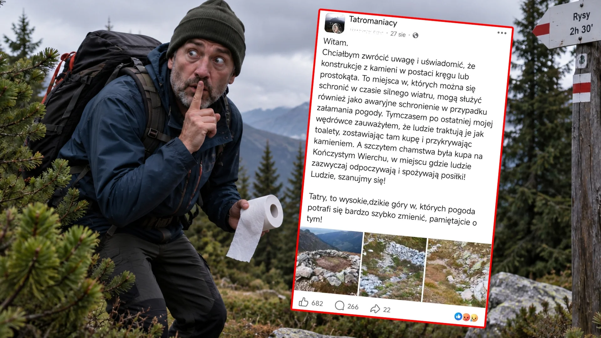 Turyści zamieniają Tatry w ogromną toaletę. Internauta: "Ludzie, szanujmy się"