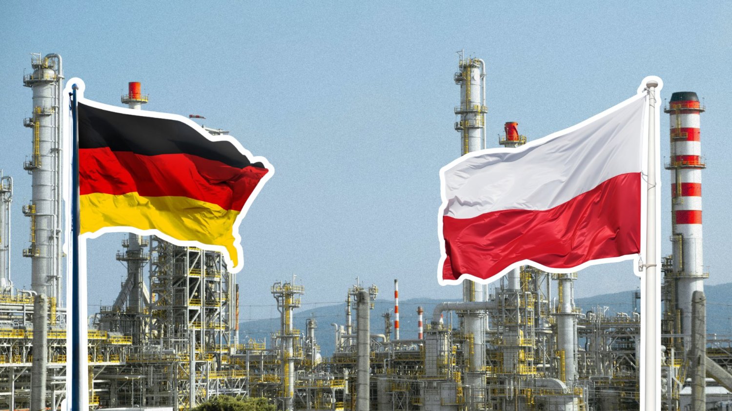Ropa dla Schwedt pod znakiem zapytania. Czy polskie "nie" sparaliżuje Berlin?/ Rafineria, flaga Niemiec i Polski.
