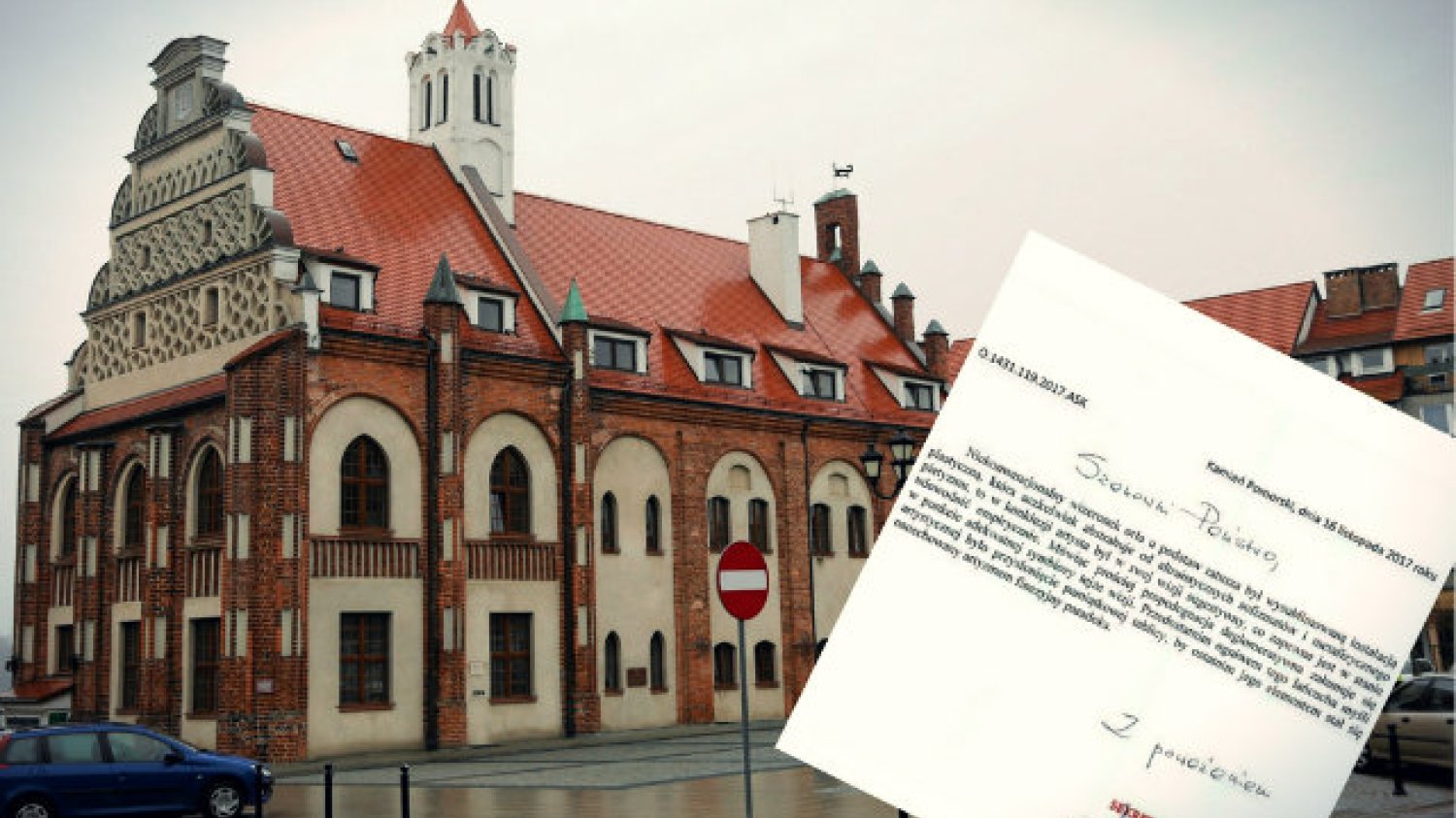 Władze Kamienia Pomorskiego obchody Dnia Niepodległości postanowiły uczcić poprzez umieszczenie przed budynkiem ratusza dużego godła Polski