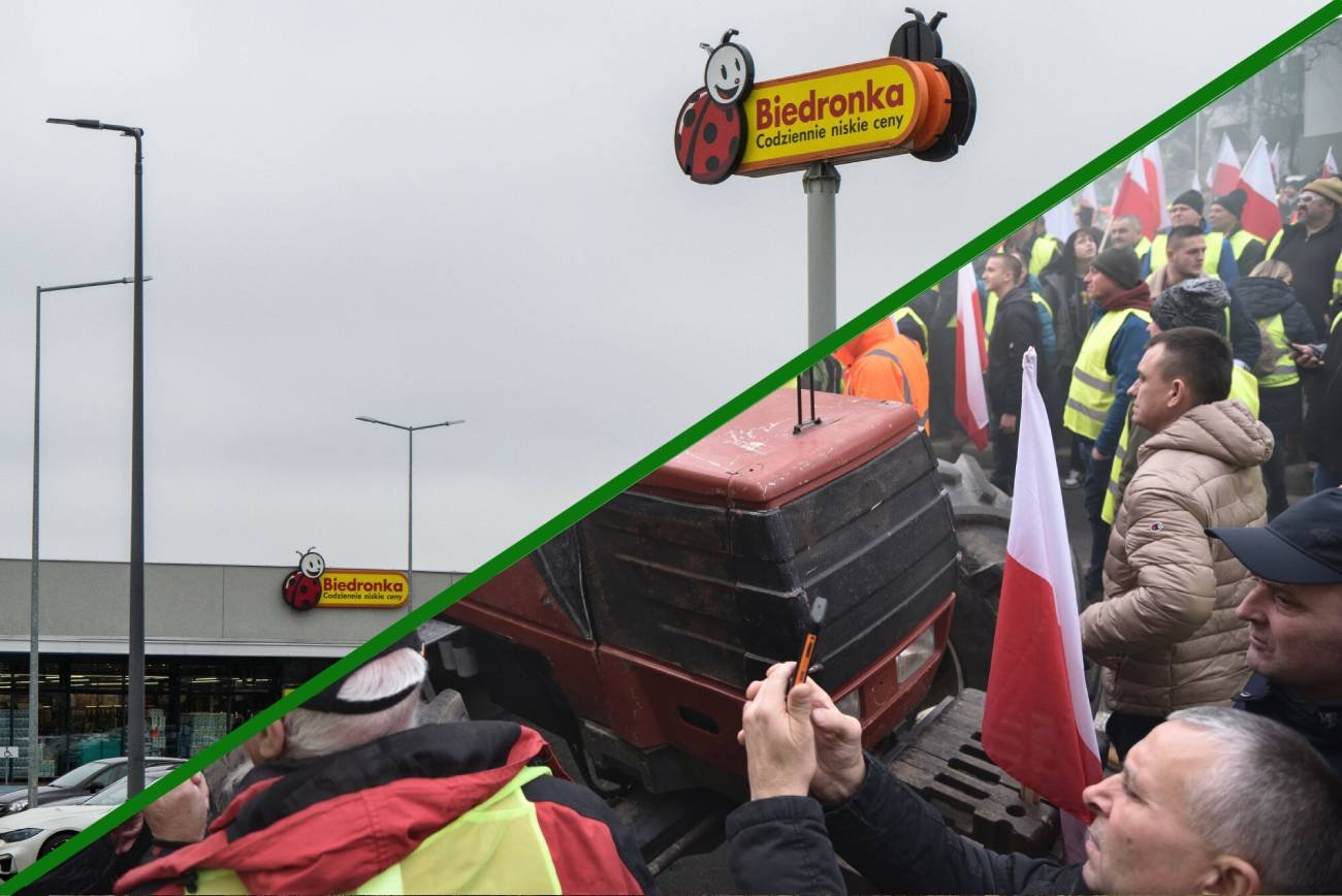 Rolnicy chcą zablokować centrum dystrybucyjne Biedronki.