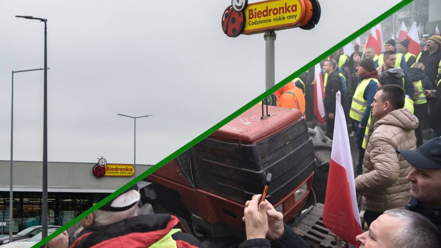 Rolnicy chcą zablokować centrum dystrybucyjne Biedronki.