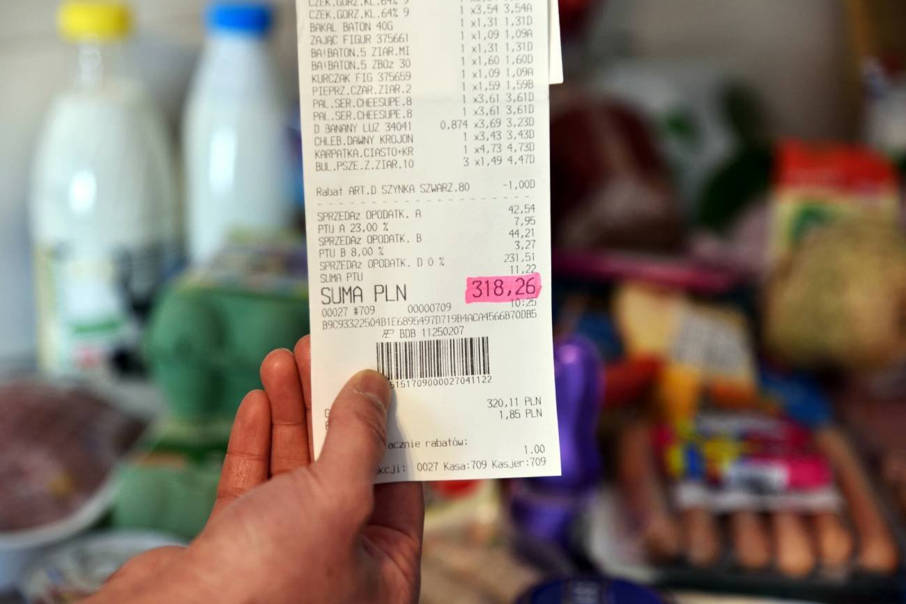 paragon za zakupy spożywcze