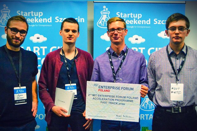 Zwycięzcy tegorocznego Startup Weekend Szczecin.