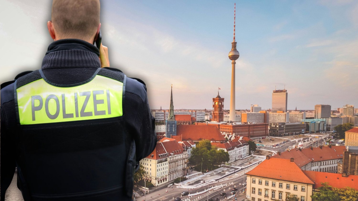 Wielka obława w Berlinie po atakach na sieć. 70 milionów euro strat i strach przed kolejnym "blackoutem". Niemiecki policjant. Berlin.