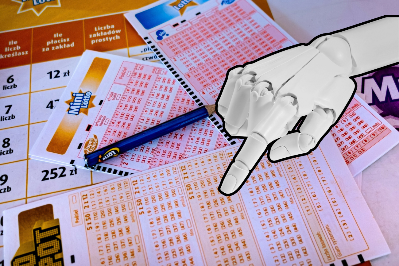 Ręka robota typująca liczby.