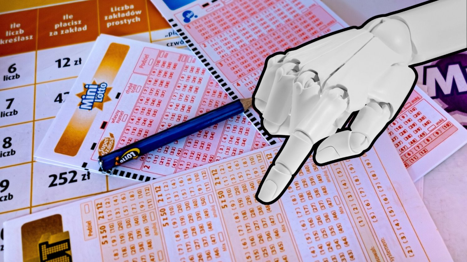 Ręka robota typująca liczby.