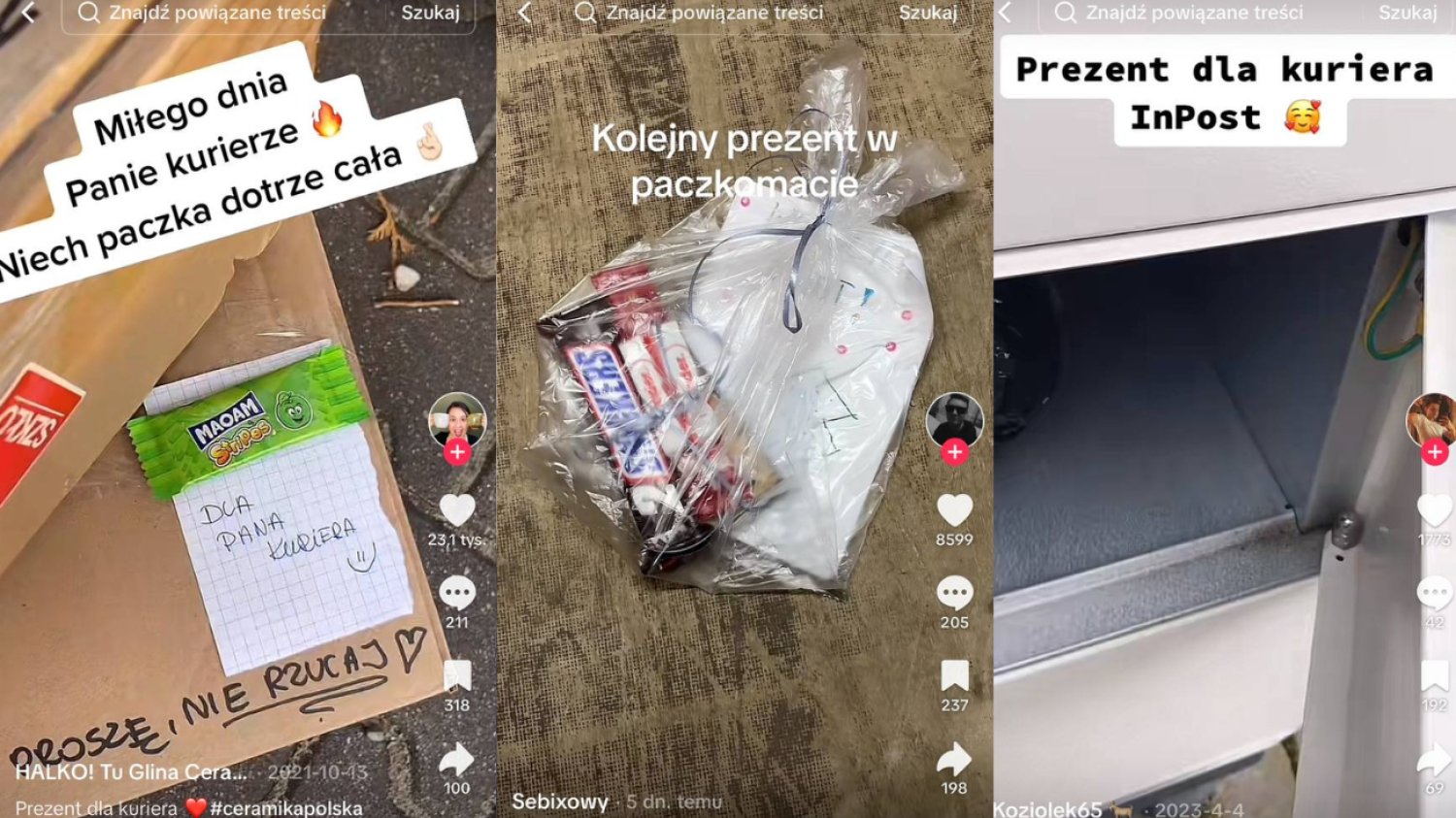 W 2022 roku przed świętami wiele osób dzieliło się w internecie taką praktyką. Powstał wtedy hasztag #dlakuriera, którym użytkownicy TikToka podpisywali wideo, na którym umieszczali prezent w skrytkach paczkomatów.