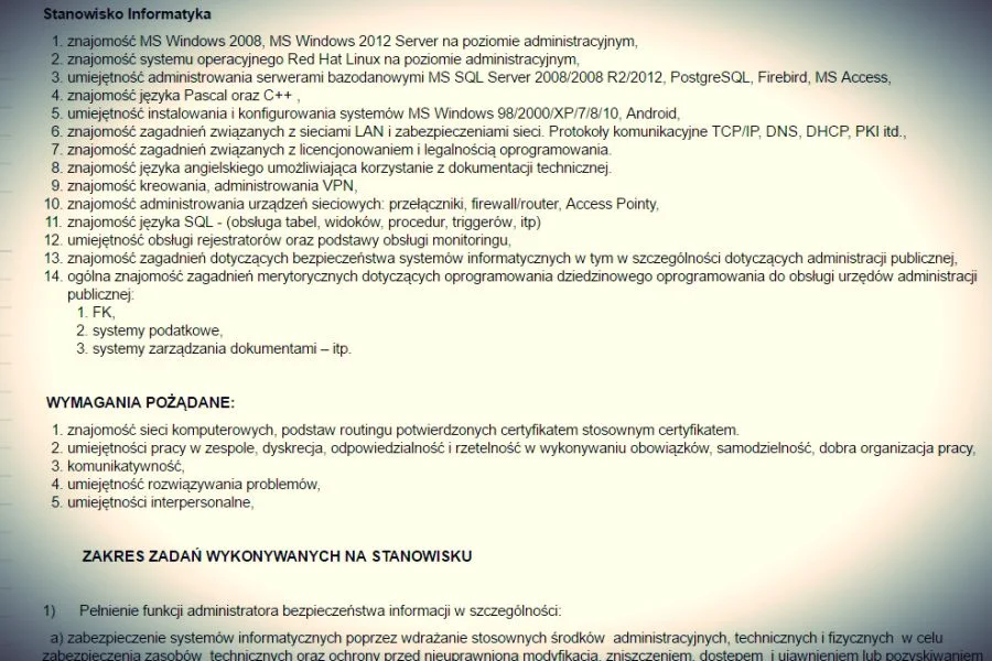 AD 2016. Tak się rekrutowało informatyków 20 lat temu.