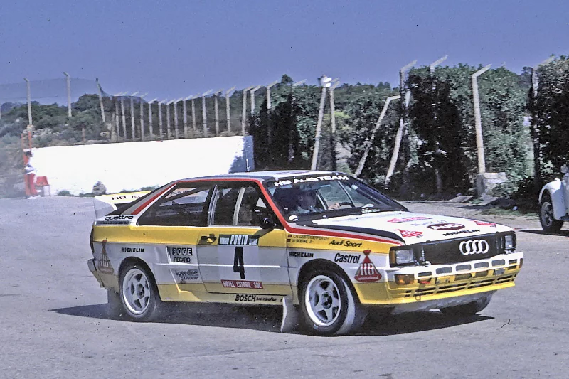 Audi quattro A2, za kierownicą którego Hannu Mikola wygrał Rally de Portugal w 1984 roku.