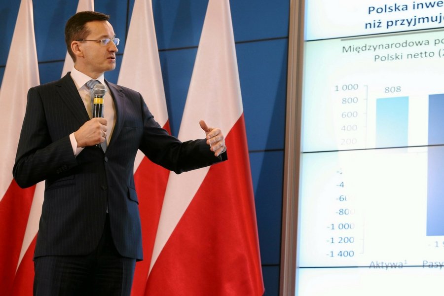 Wicepremier Mateusz Morawiecki podczas prezentacji założeń strategii odpowiedzialnego rozwoju.