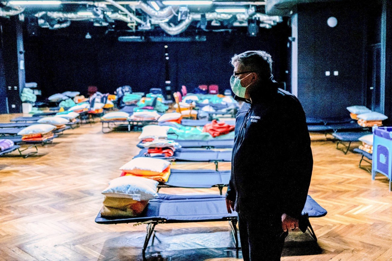 Punkt recepcyjny dla uchodzcow z Ukrainy w budynku Katowice - Miasto Ogrodow w Katowicach