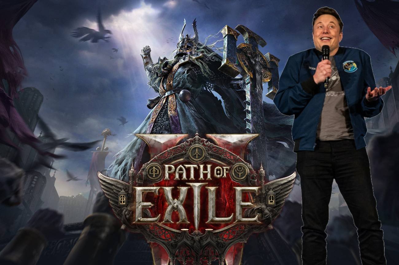Elon Musk i logo Path of Exile 2