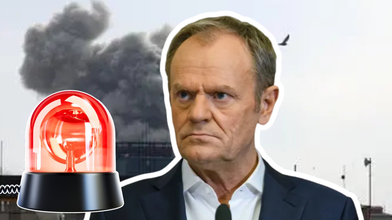 Rząd wysyła samolot ratunkowy do Omanu. Tusk: Kto nie musi, niech nie leci Poważny Donald Tusk. Syrena alarmowa. W tle tereny starć między USA i Iranem.