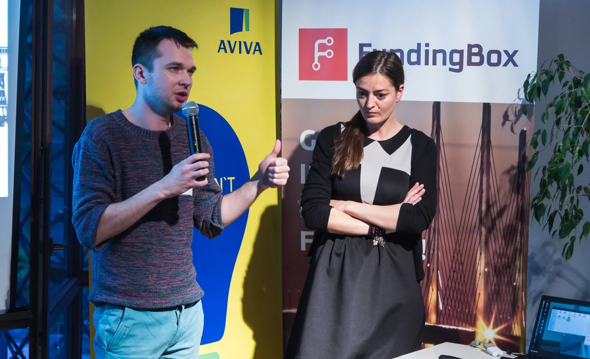 Borys Musielak współzakładał również Fundację Startup Poland. Na zdjęciu wraz z Elizą Kruczkowską, prezes Fundacji.