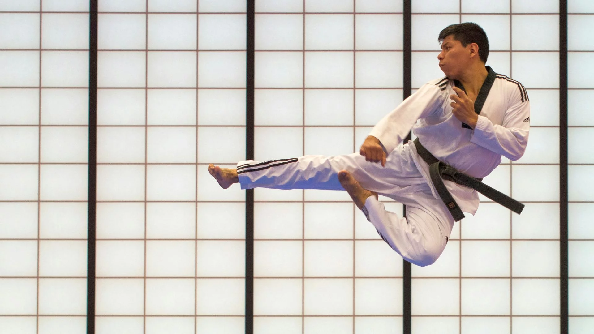 Polscy naukowcy zabrali się za karate. Mają wzór na idealny kop z półobrotu skaczący karateka