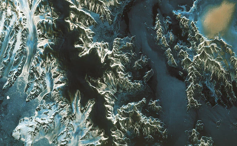 Zdjęcie Półwyspu Antarktycznego wykonane z satelity Sentinel-1A wchodzącego w skład systemu Kopernik.