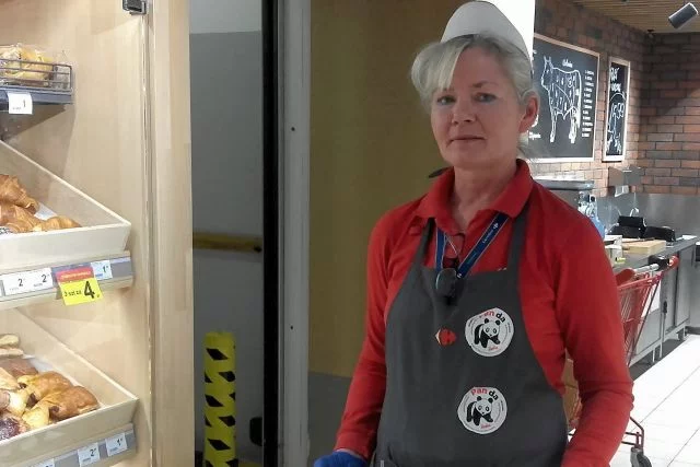 Protestująca pracownica supermarketu