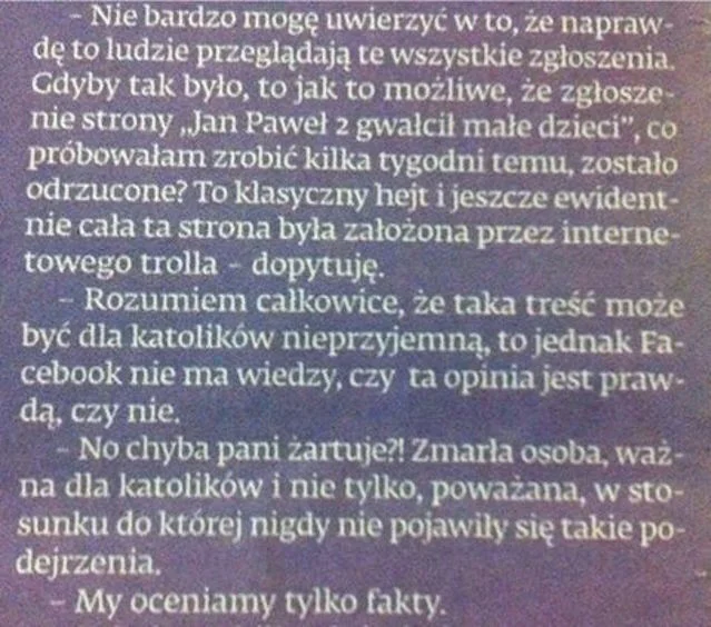Fragment rozmowy, który stał się powodem kontrowersji.