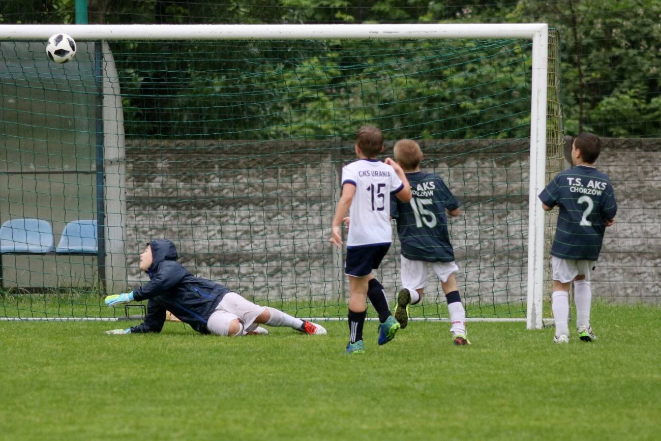 Młodzi chłopcy grają w piłkę.