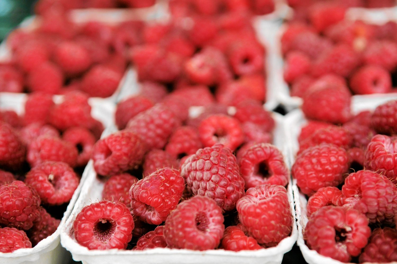 Maliny w pudełeczkach.