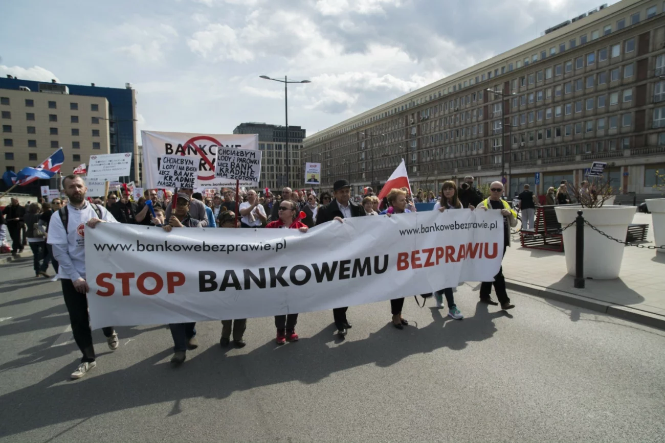 Protest frankowiczów.