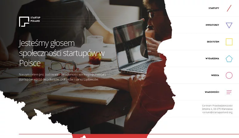 Nowy wygląd strony Fundacji Startup Poland. Z czasem mają pojawić się tam profile większości polskich startupów.