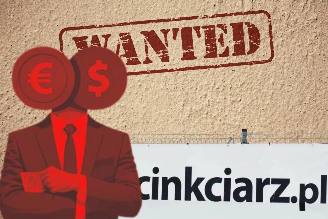 Ilustracja listu gończego za Cinkciarz.pl
