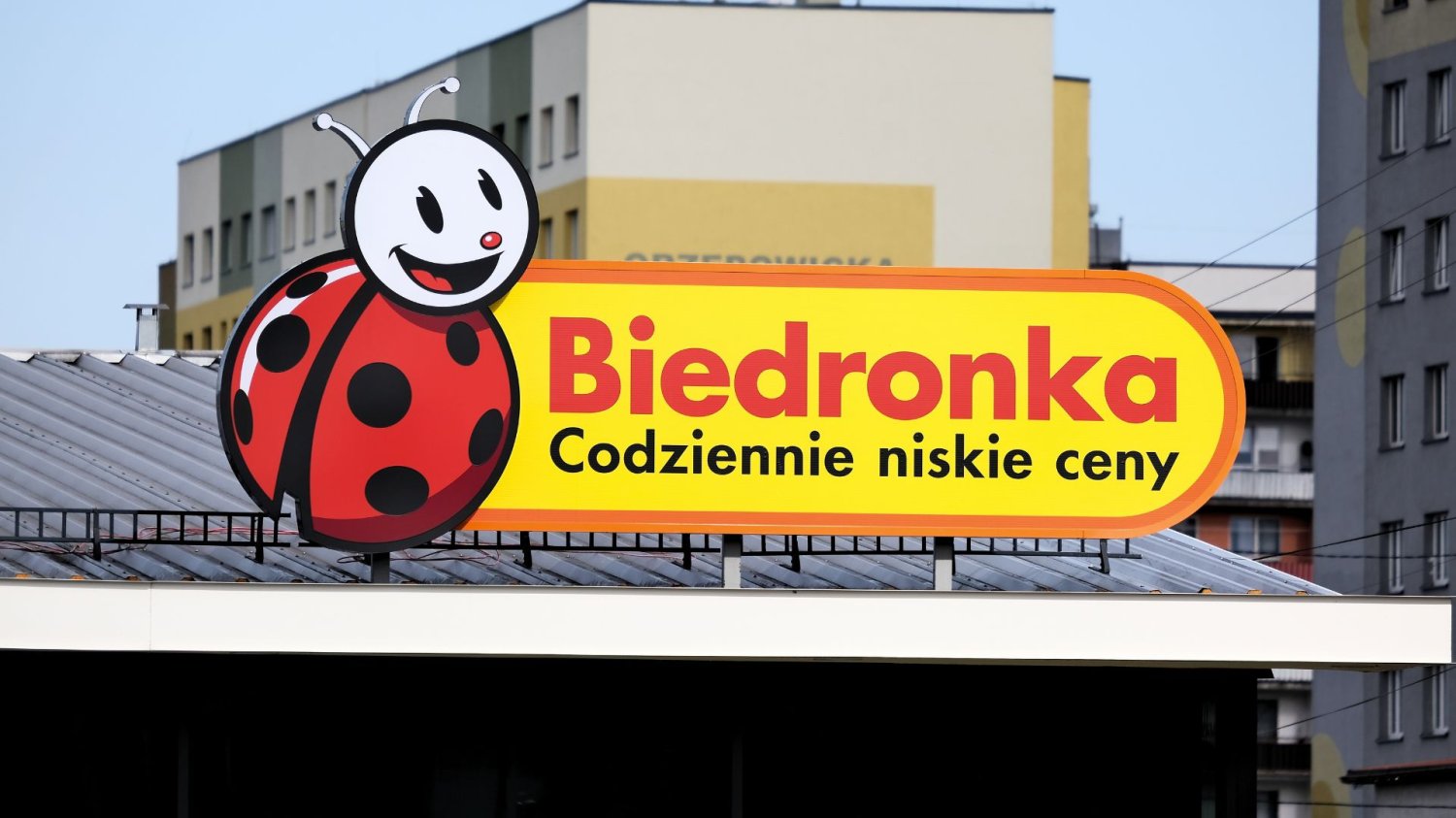 Logo sklepu Biedronka.