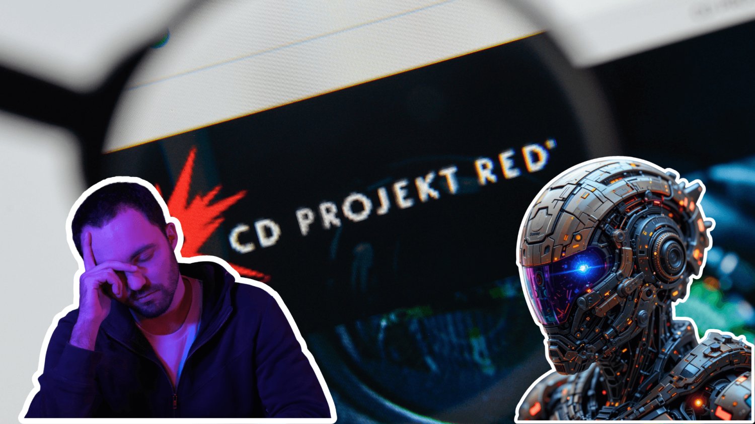 Logo Cd projekt, smutny programista, robot AI. Z BioWare do CD Projekt. Nowy transfer sugeruje, że polski czempion może postawić na AI Logo Cd projekt, smutny programista, robot AI. Z BioWare do CD Projekt. Nowy transfer sugeruje, że polski czempion może postawić na AI