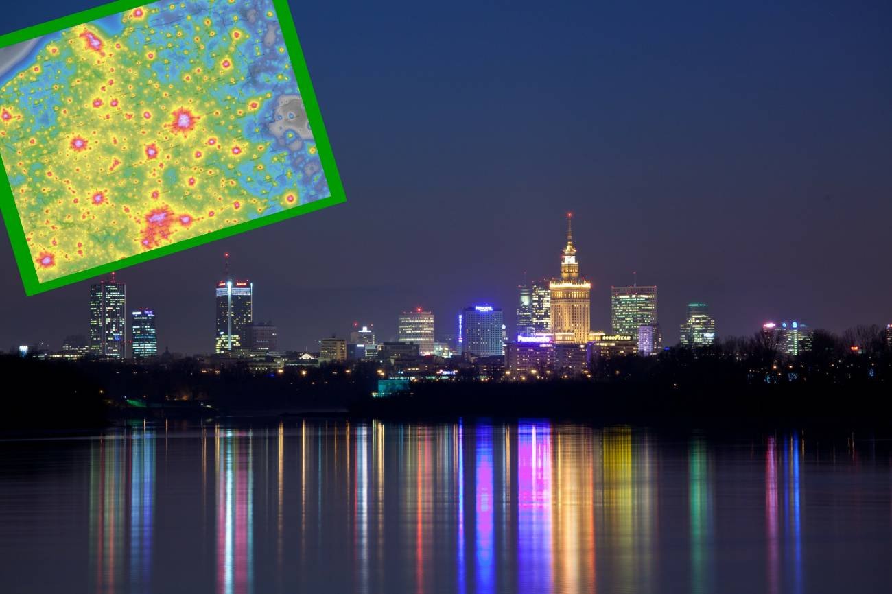 Które miasta i obiekty świecą najbardziej?