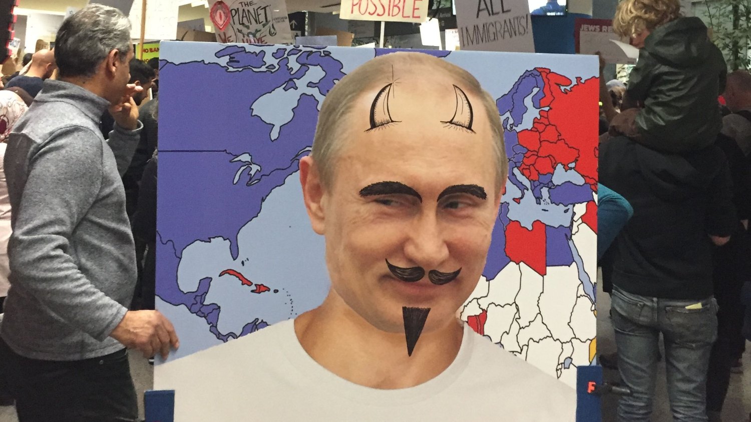 Protest na lotnisku w San Francisco, styczeń 2017
