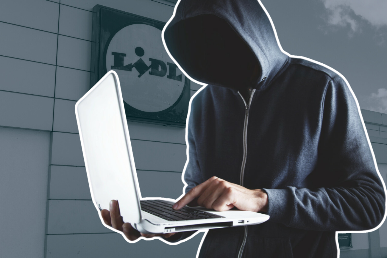 Haker na tle Lidla.