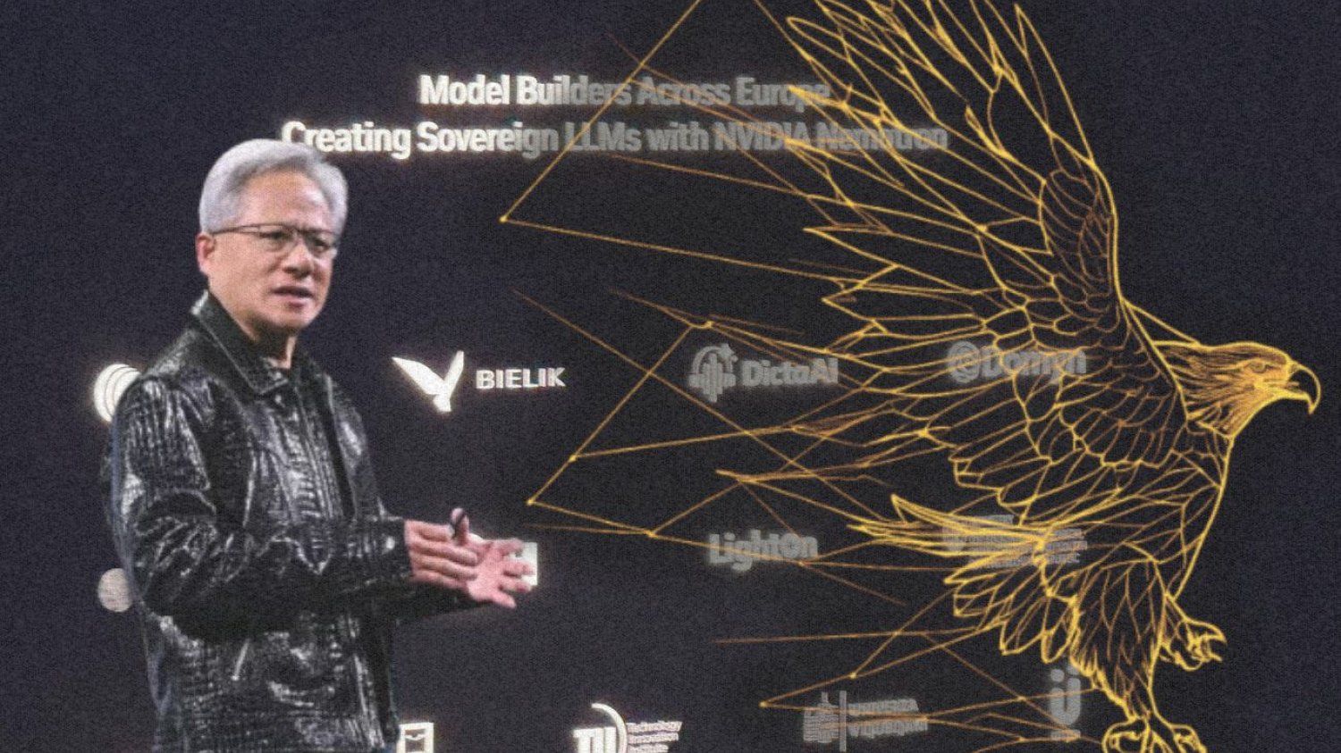 Jensen Huang, prezes Nvidii i grafika Bielika.
