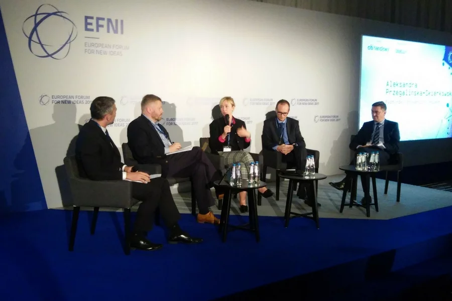 Uczestnicy panelu: Łukasz Grass (Business Insider Polska), Maciej Witucki (Orange Polska), Aleksandra Przegalińska-Skierkowska (Akademia im. Leona Koźmińskiego), Krystian Jażdżewski (Warszawski Uniwersytet Medyczny), Jacek Czerniak (Citi Handlowy).