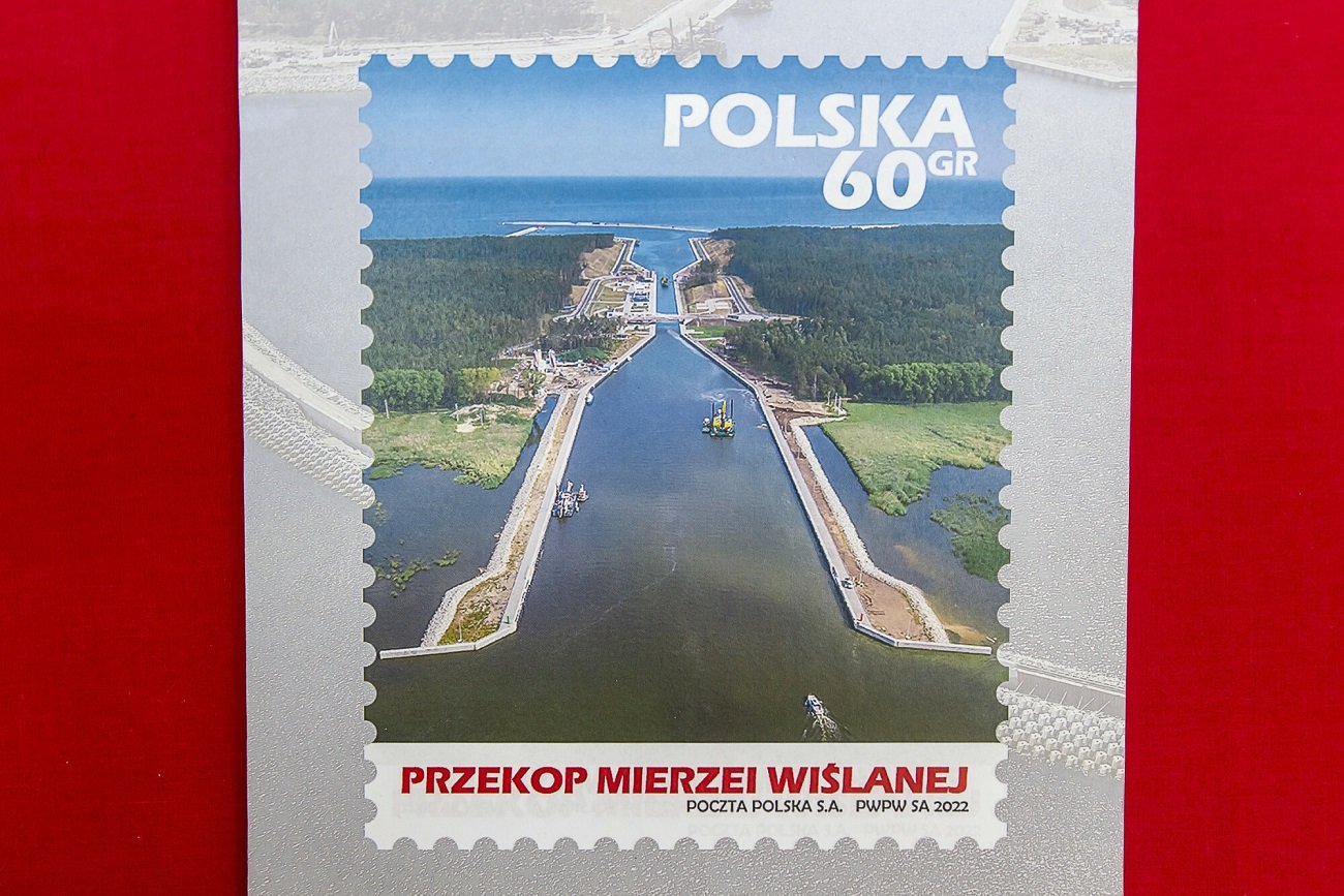 Przekop Mierzei Wiślanej został utrwalony na znaczku pocztowym