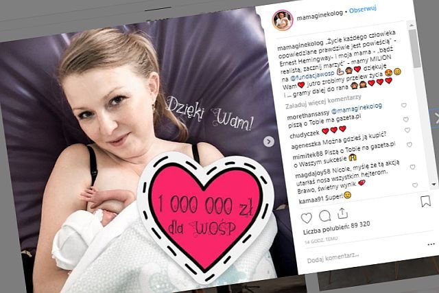 Lekarz i blogerka zebrała na WOŚP ponad 1,2 mln złotych