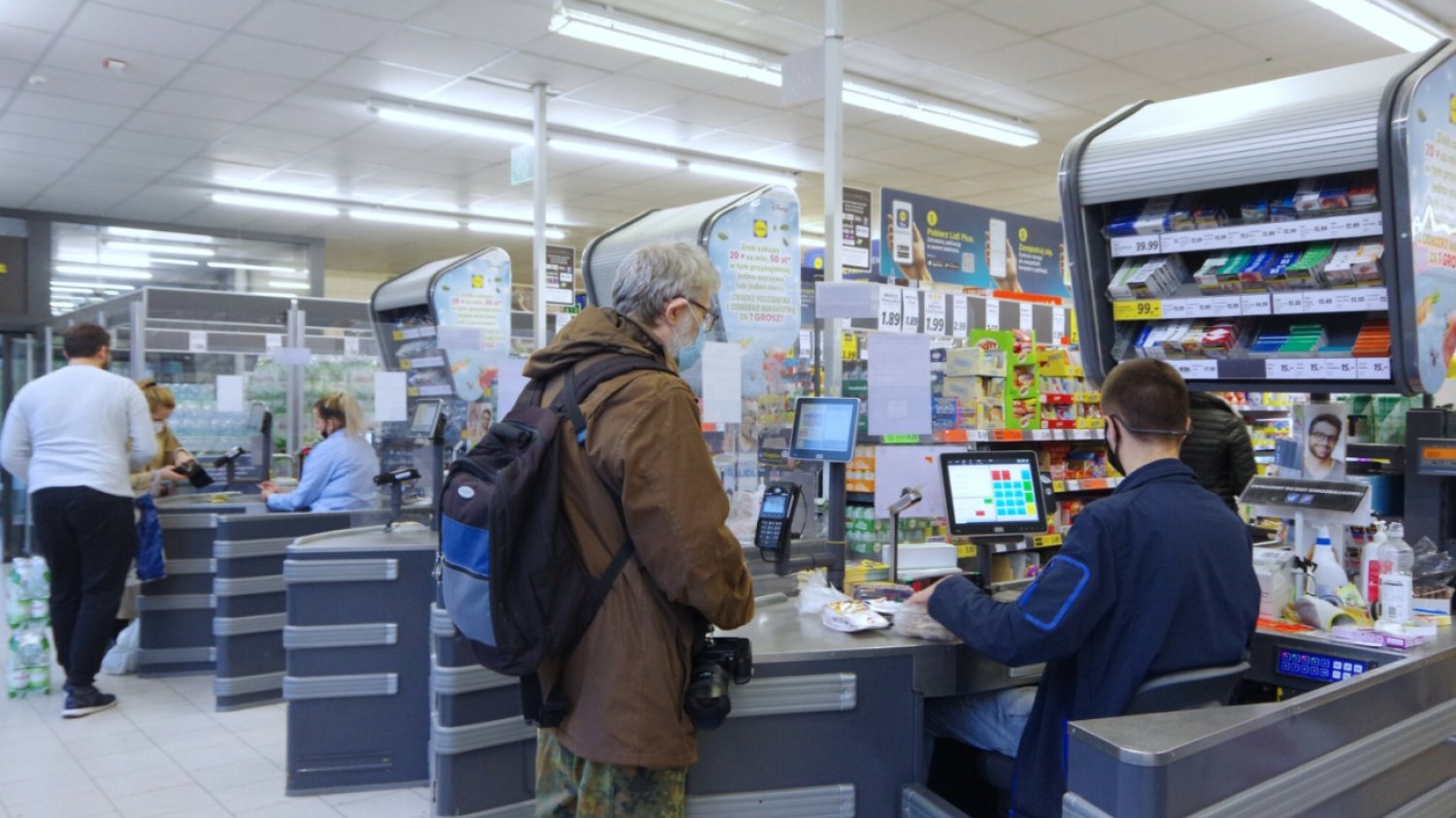 Kasjer, klient, Lidl.