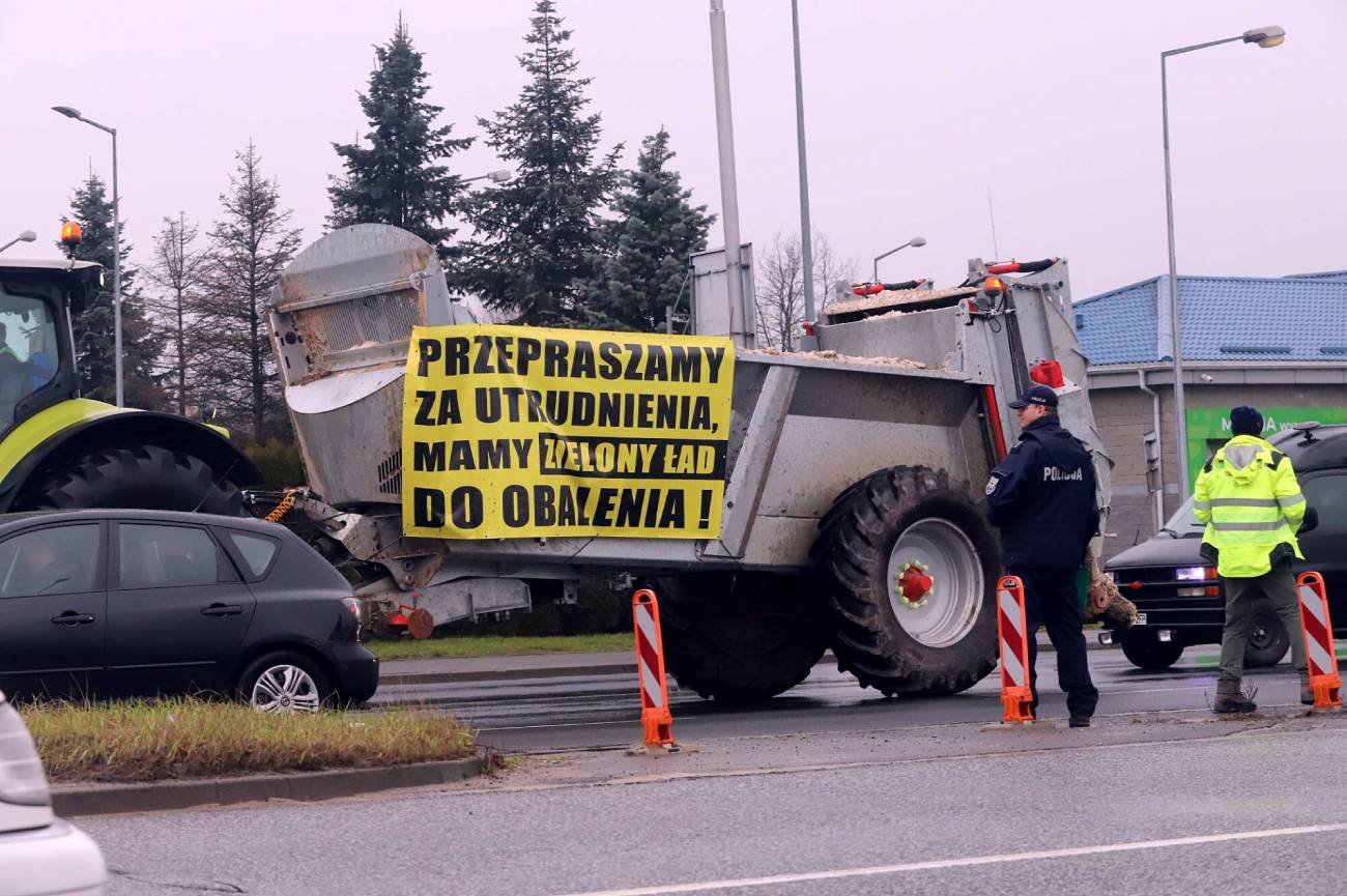 Trwa protest rolników we Wrocławiu.