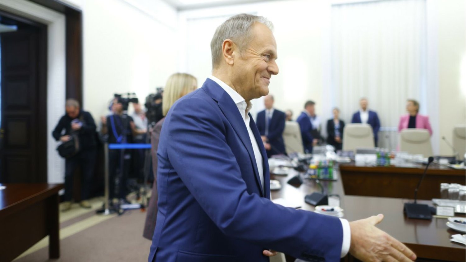 Donald Tusk w trakcie posiedzenia rządu 19 listopada 2024 r.