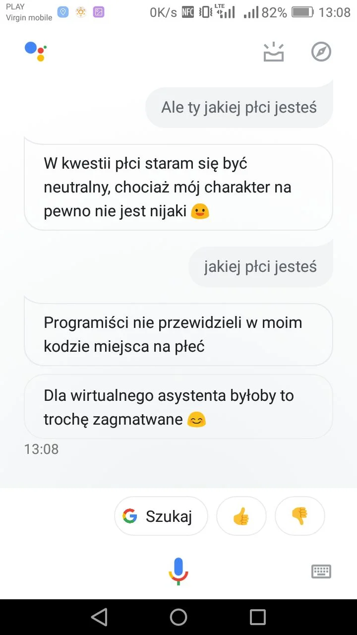 Jakiej płci jest asystent Google?