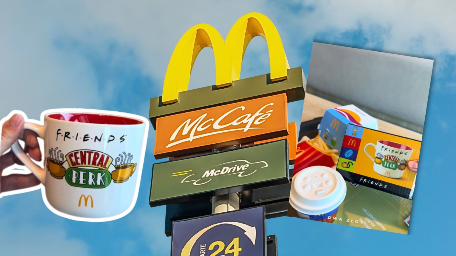 Kolekcjonerskie kubki Friends w McDonald’s: Fani ruszyli na szturm. Znak McDonald’s. Kolekcjonreski kubek z zestawu Friends.