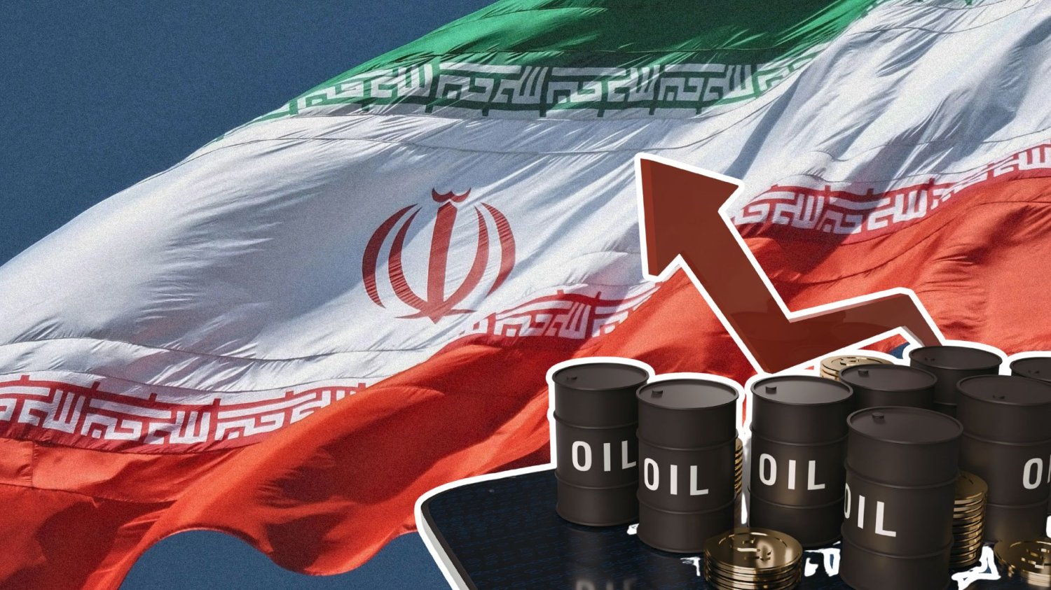 Atak na Iran odczuje także Polak na stacji paliw. Ceny ropy mogą wystrzelić Baryłki ropy na tle flagi Iranu
