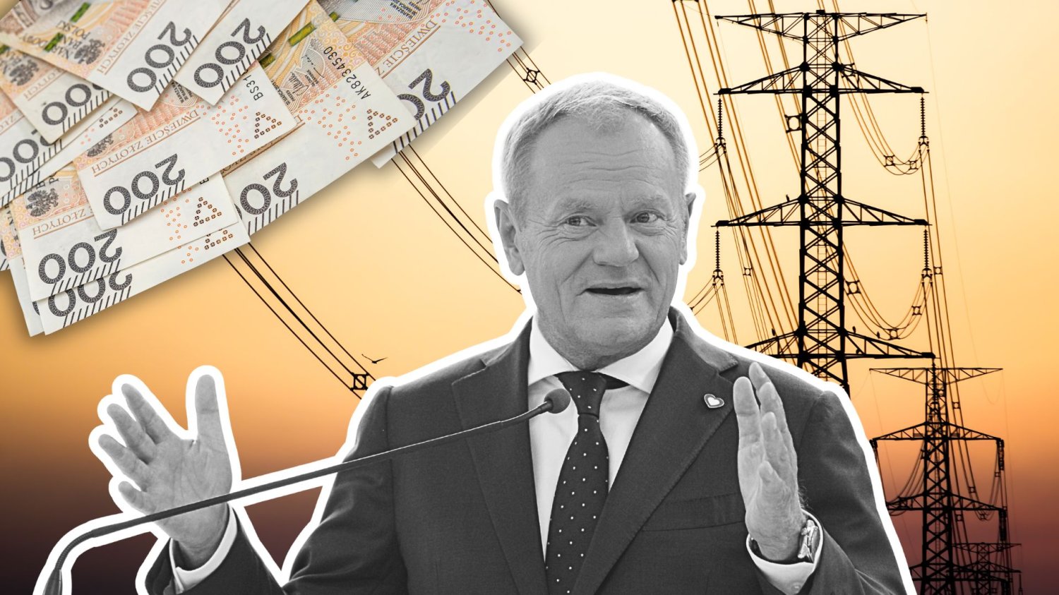 Donald Tusk, pieniądze, linie energetyczne.