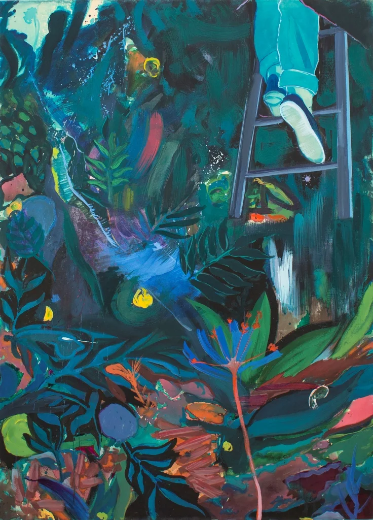 Agnieszka Strojna bez tytułu, 100x140 cm , ecolina, tempera jajowa na płótnie, 2017