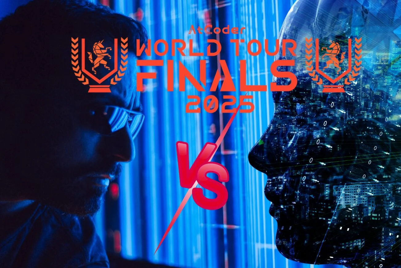 Człowiek konta AI na AtCoder World Tour FInals 2025.