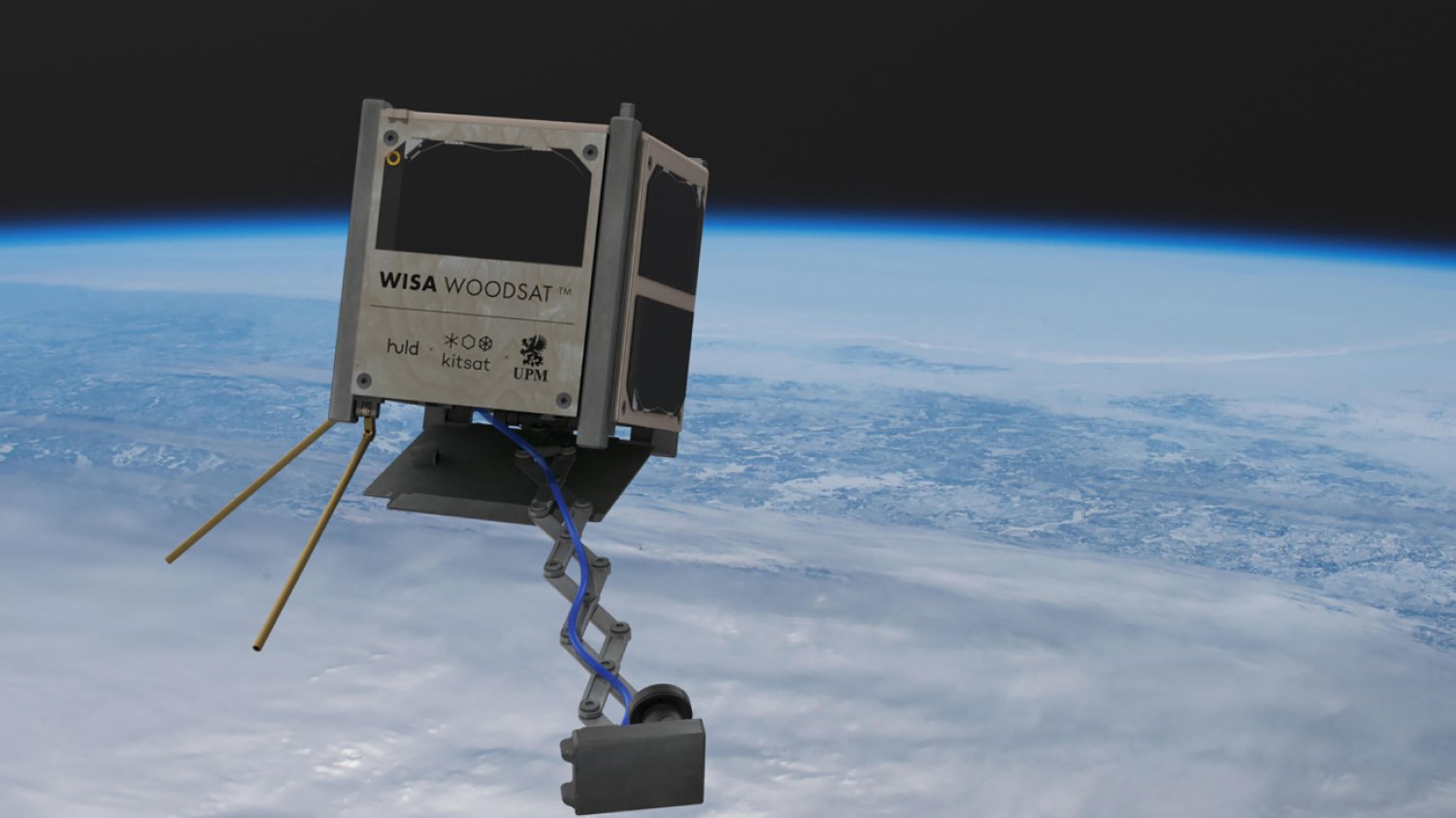 Drewniany satelita na orbicie Ziemi.