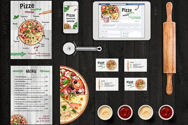 MockUp dla pizzerii. Takie materiały zrobisz sam, bez asysty grafika