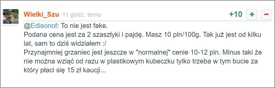 Wielu sprzedawców podaje ceny nie za całą potrawę, ale za 100 gramów jej wagi